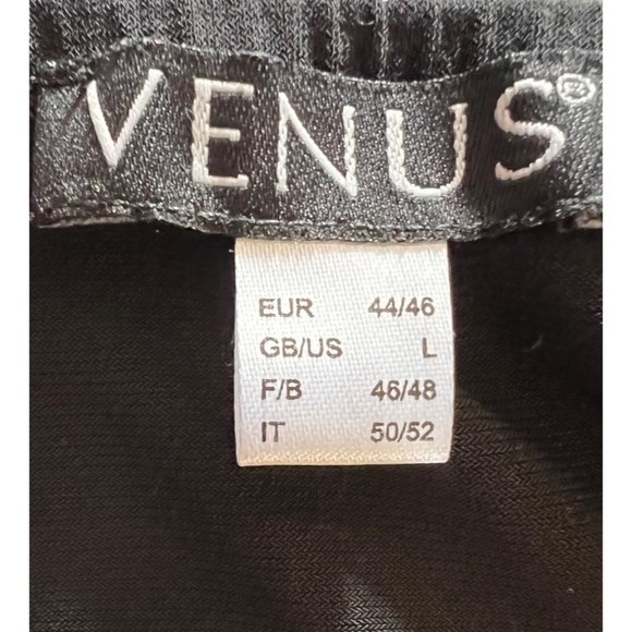 Venus Black Party Dress Large Mini Sheath Gold Accent Necklace Straps Stretch - Picture 11 of 16